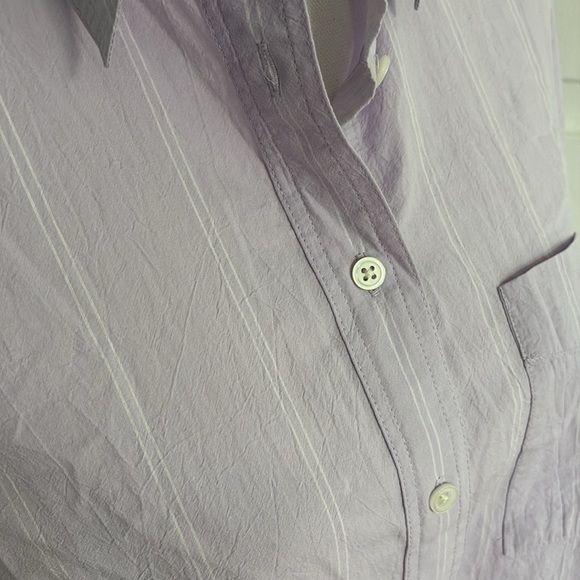 Madewell Lavender Button-Up Shirt Oversized Size Medium - Picture 2 of 6